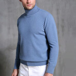 034 Turtleneck Merino Wool Sweater // Blue (M)