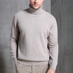 032 Turtleneck Merino Wool Sweater // Tan (M)