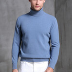 034 Turtleneck Merino Wool Sweater // Blue (M)