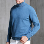 036 Turtleneck Merino Wool Sweater // Medium Blue (XL)