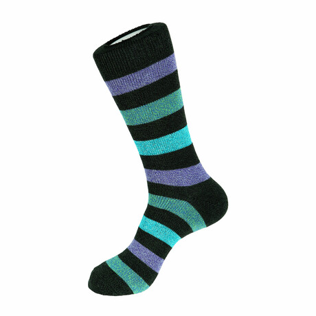 Striped Boot Socks // Black + Multicolor