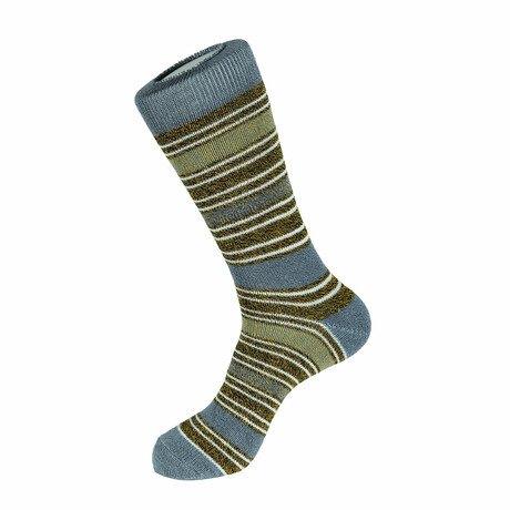 Double Striped Boot Socks // Blue + Multicolor