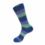 Striped Boot Socks // Blue + Multicolor