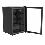 Freestanding Beverage Refrigerator + LED Lights // Glass Door // Black