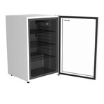 Freestanding Beverage Refrigerator + LED Lights // Glass Door // White