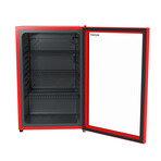 Freestanding Beverage Refrigerator + LED Lights // Glass Door // Red