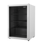 Freestanding Beverage Refrigerator + LED Lights // Glass Door // White