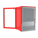 Freestanding Beverage Refrigerator + LED Lights // Glass Door // Red