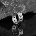 925 Sterling Silver Cuban Chain Men's Ring // Silver (7)