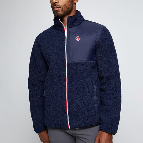Lead Reversible Sherpa Jacket // Navy + Red (S)