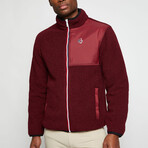 Lead Reversible Sherpa Jacket // Burgundy + Deep Sea (S)