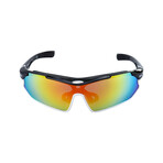 SUNRAY Sport Sunglasses (Glass Color: Red - Frame Color: Black)