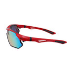 SUNRAY Sport Sunglasses (Glass Color: Red - Frame Color: Black)