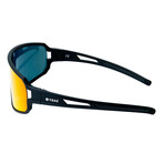 SUNWAVE Sport Sunglasses (Glass Color: Red - Frame Color: Black)
