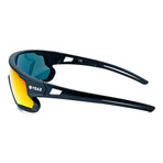 SUNRISE Sport Sunglasses (Glass Color: Red - Frame Color: Black)