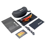 SUNRISE Sport Sunglasses (Glass Color: Red - Frame Color: Black)