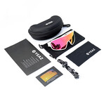 SUNWAVE Sport Sunglasses (Glass Color: Red - Frame Color: Black)