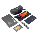 SUNWAVE Sport Sunglasses (Glass Color: Red - Frame Color: Black)