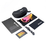 SUNWAVE Sport Sunglasses (Glass Color: Red - Frame Color: Black)