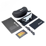 SUNWAVE Sport Sunglasses (Glass Color: Red - Frame Color: Black)