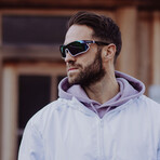 SUNRAY Sport Sunglasses (Glass Color: Red - Frame Color: Black)