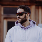 SUNRISE Sport Sunglasses (Glass Color: Red - Frame Color: Black)