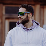 SUNRISE Sport Sunglasses (Glass Color: Red - Frame Color: Black)