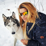 SUNRAY Sport Sunglasses (Glass Color: Red - Frame Color: Black)