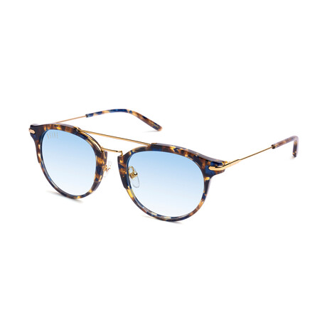 Unisex Leo Sunglasses // Blue Tortoise + 24k Gold