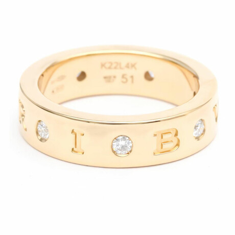 Bulgari // 18k Rose Gold Roman Sorving Diamond Ring // Ring Size: 6 // Store Display