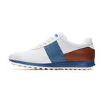 Men's Belair Golf Shoe // White + Cognac + Blue (US Men's Size 9)