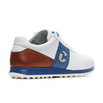 Men's Belair Golf Shoe // White + Cognac + Blue (US Men's Size 9)