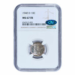 1940-D Mercury Dime // NGC & CAC Certified MS67FB // Deluxe Collector's Pouch
