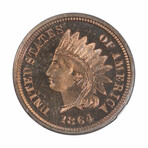 1864 CN Indian Head Cent // NGC Certified PF66 Cameo // Wood Presentation Box