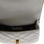 Versace Icon Quilted Leather Crossbody Bag // White + Gold