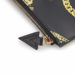 Versace Medusa Leather Card Holder // Black + Gold