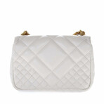 Versace Icon Quilted Leather Crossbody Bag // White + Gold