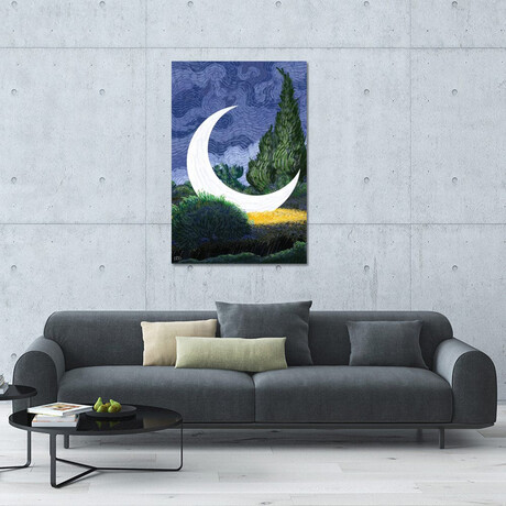 Moon In The Weat Farm by Alireza Karimi Moghaddam (18"H x 12"W x 1.5"D)