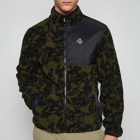 Lead Reversible Sherpa Jacket // Leaves + Thyme + Black (S)