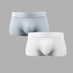 ALPHX Everyday Comfort // ATHLTC Trunk // 2 Pack // Glacier Blue + Frost White (Medium)