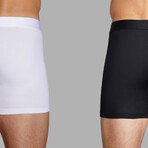 ALPHX Everyday Comfort // MDRN Boxer Brief // 2 Pack // Midnight Black + Frost White (Small)