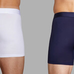ALPHX Everyday Comfort // MDRN Boxer Brief // 2 Pack // Maritime Navy + Frost White (Small)
