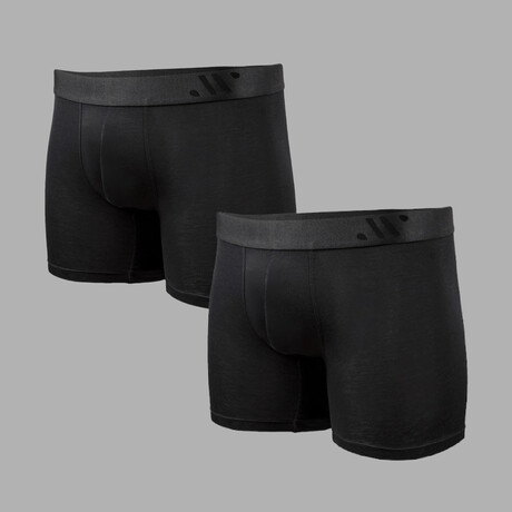 ALPHX Everyday Comfort // MDRN Boxer Brief // 2 Pack // Midnight Black (Small)