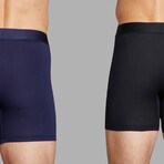 ALPHX Everyday Comfort // MDRN Boxer Brief // 2 Pack // Midnight Black + Maritime Navy (Small)