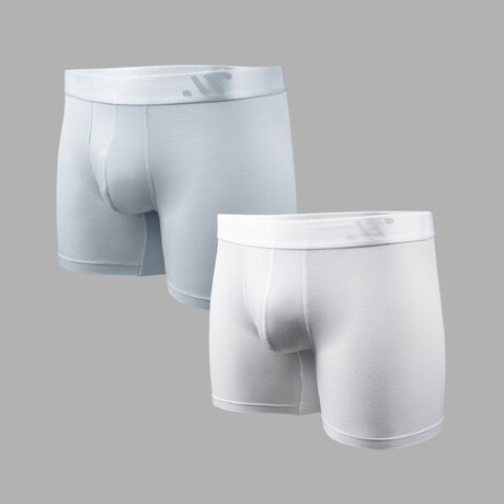 ALPHX Everyday Comfort // MDRN Boxer Brief // 2 Pack // Glacier Blue + Frost White (Small)