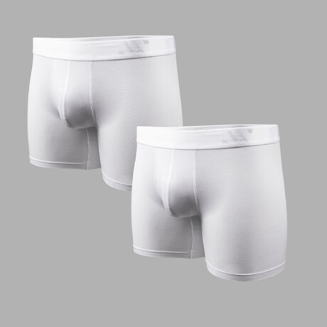 ALPHX Everyday Comfort // MDRN Boxer Brief // 2 Pack // Frost White (Small)