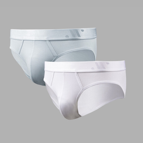 ALPHX Everyday Comfort // MDRN Brief // 2 Pack // Glacier Blue + Frost White (Small)