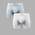 ALPHX Everyday Comfort // ATHLTC Boxer Brief // 2 Pack // Glacier Blue + Frost White (Medium)