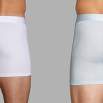 ALPHX Everyday Comfort // ATHLTC Boxer Brief // 2 Pack // Glacier Blue + Frost White (Medium)