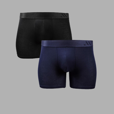 ALPHX Everyday Comfort // ATHLTC Boxer Brief // 2 Pack // Midnight Black + Maritime Navy (Medium)